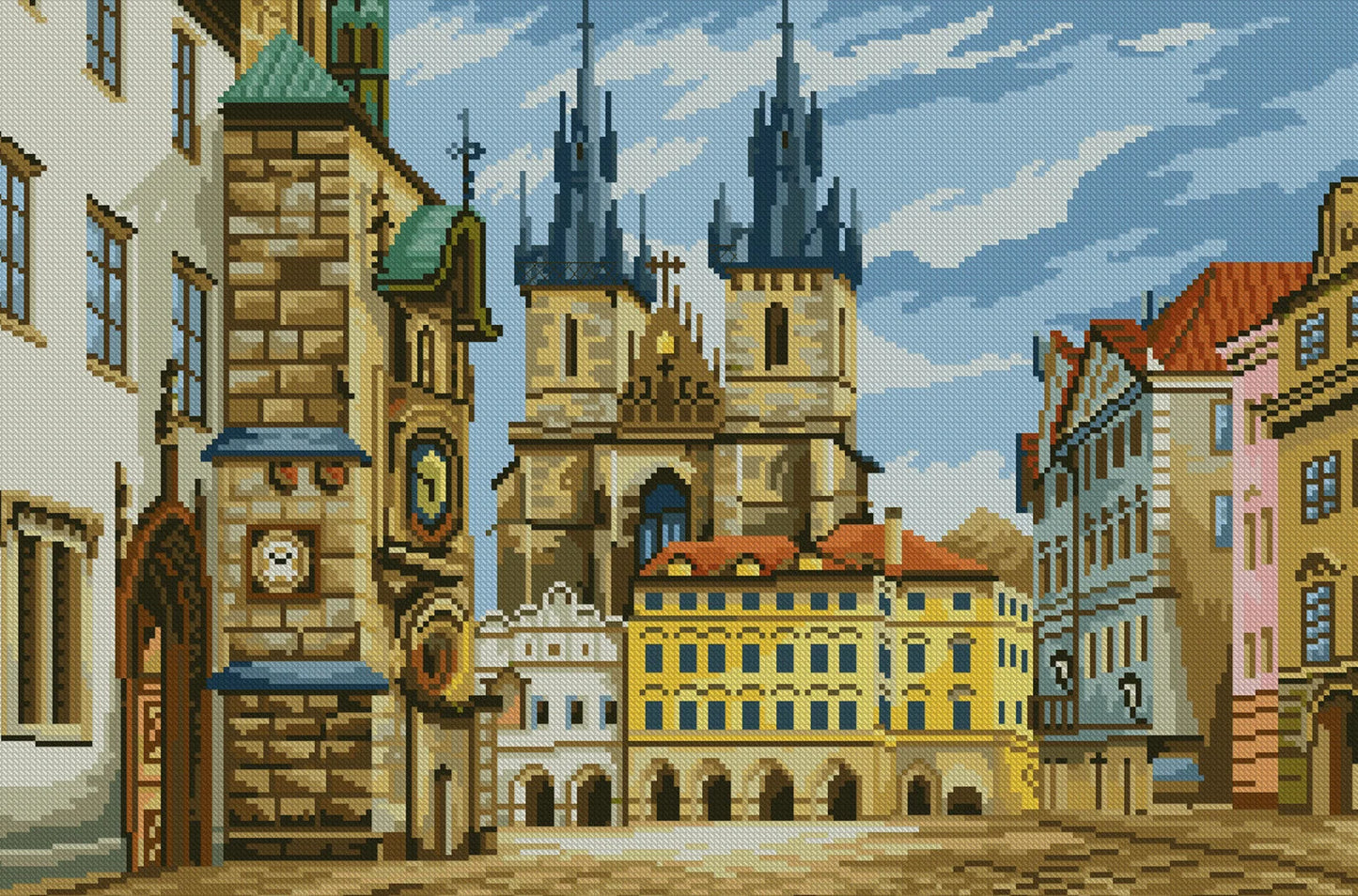 Europe Cross Stitch Pattern City Cross Stitch Counted PDF X-stitch Chart Needlepoint Embroidery Instant Download