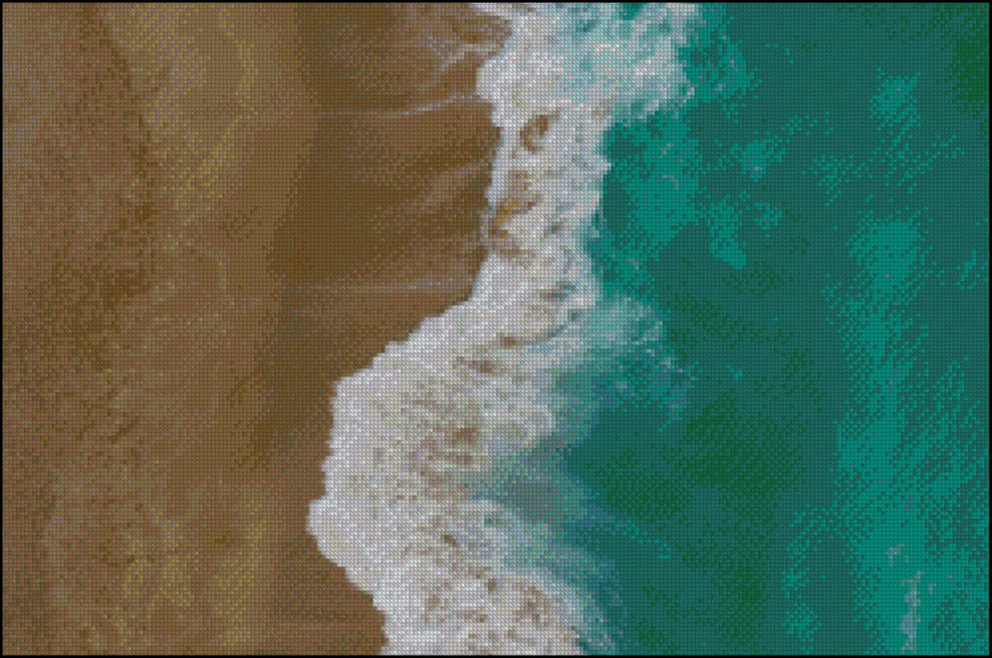 Ocean Beach Cross Stitch Pattern ,X Stitch Chart, Instant Download , Digital File , Coastal Landscape, Ocean Waves