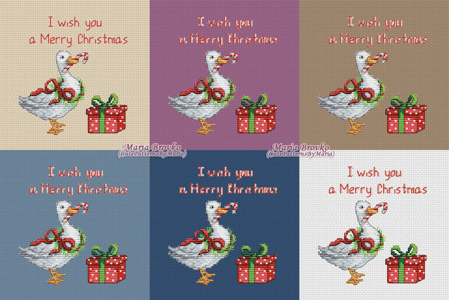 Cross Stitch Pattern Christmas goose DMC Chart Printable PDF Instant Download