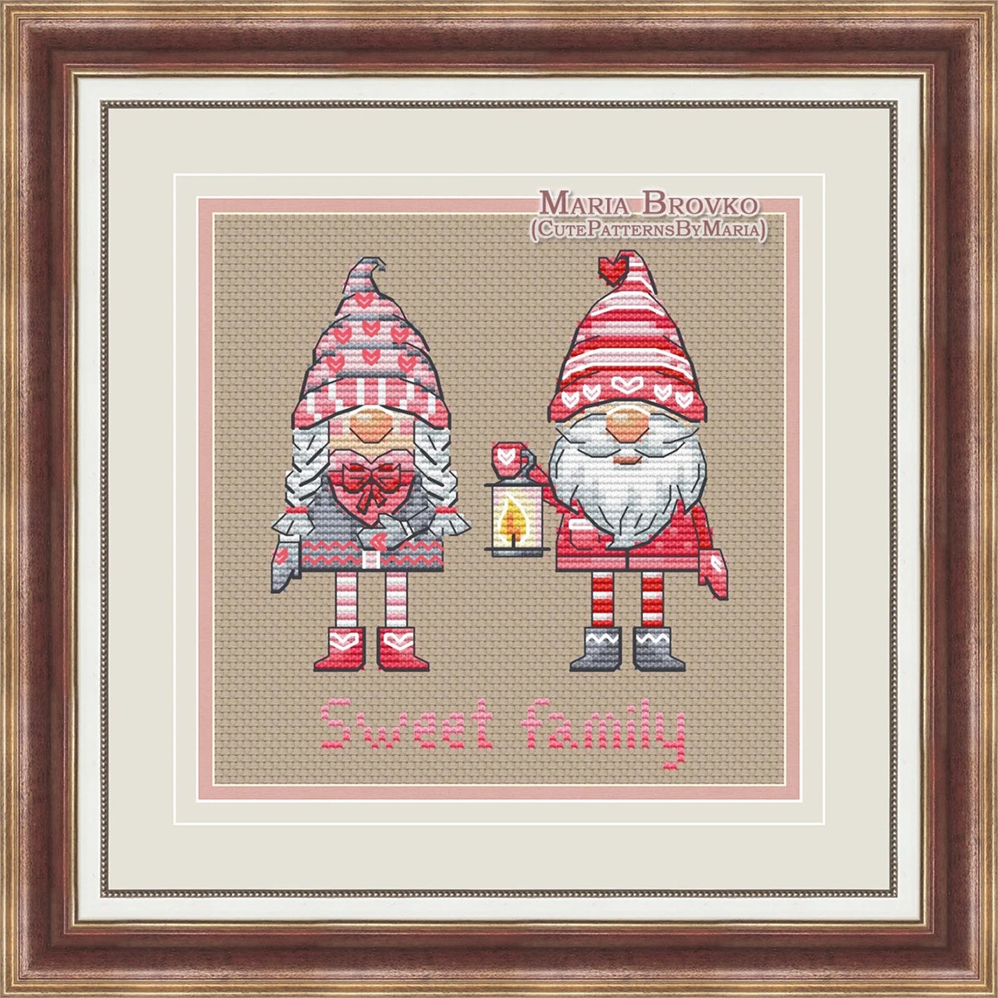 Cross Stitch Pattern Mr and Mrs Gnome DMC Cross Stitch Chart Printable PDF Instant Download