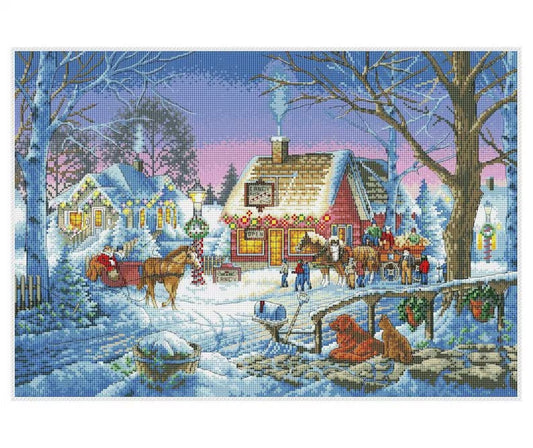 Christmas Village Cross Stitch Pattern | Victorian Village Cross Stitch | Instant Download PDF