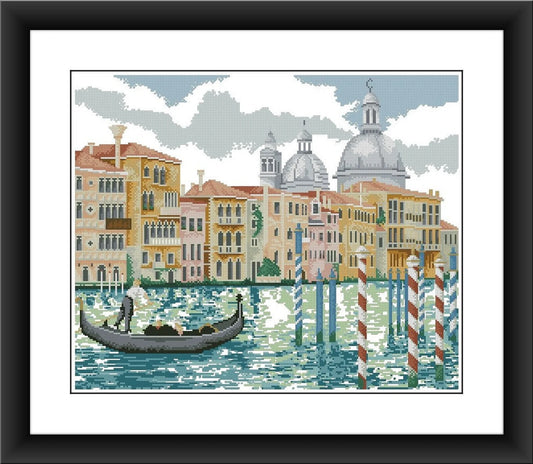 Venice Counted cross stitch pattern İtalian Cityscape Digital cross stitch chart watercolor city cross stitch pattern needlepoint chart