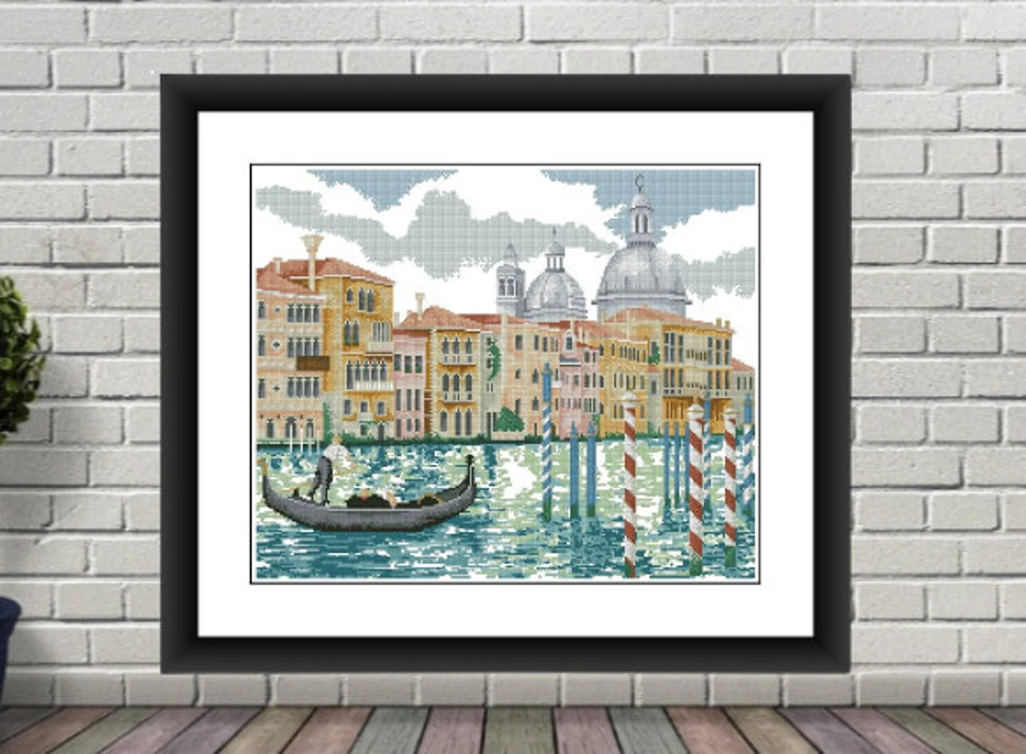 Venice Counted cross stitch pattern İtalian Cityscape Digital cross stitch chart watercolor city cross stitch pattern needlepoint chart
