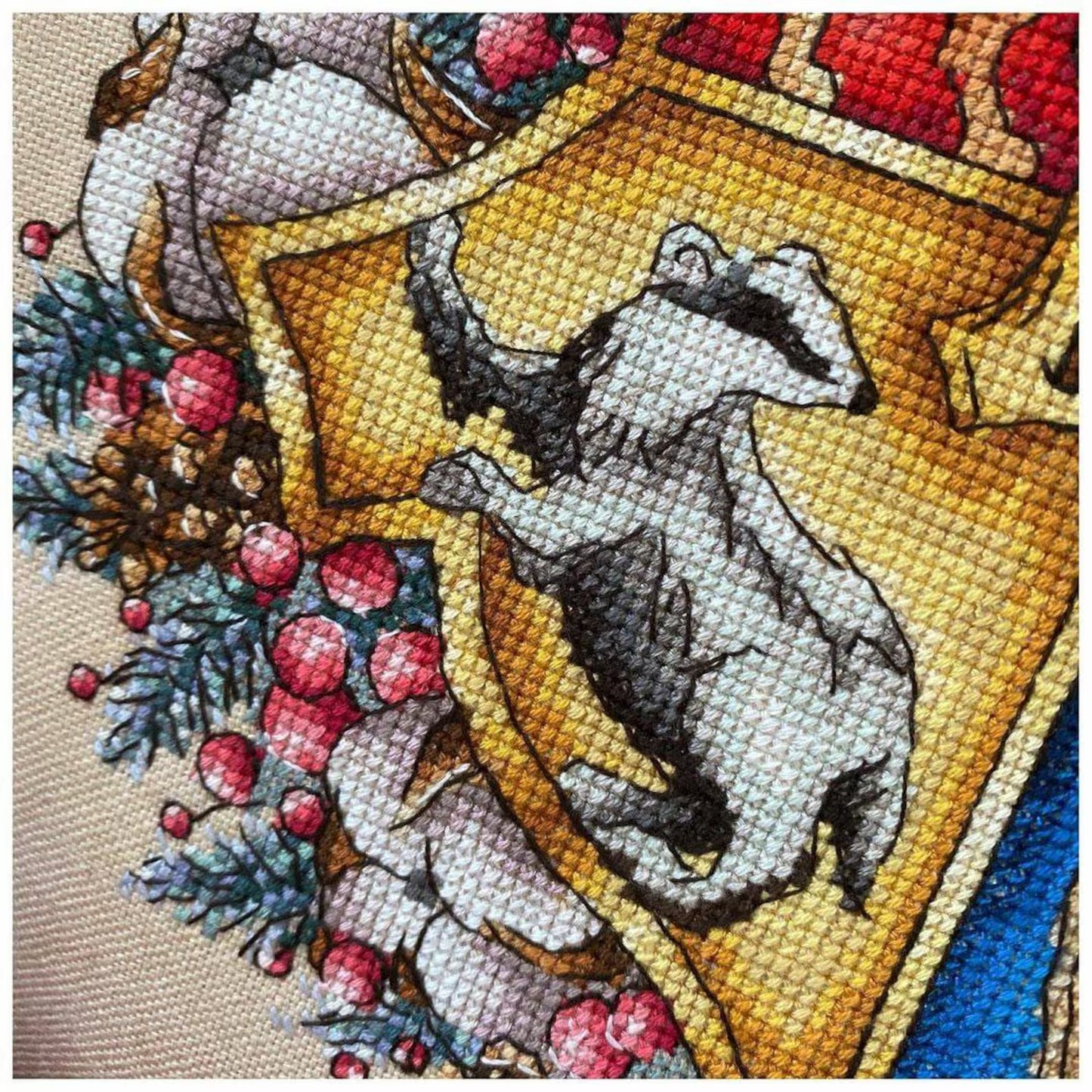 Emblem school of wizards Fandom cross stitch pattern Hand embroidery design Beginner needlepoint scheme Digital pdf file