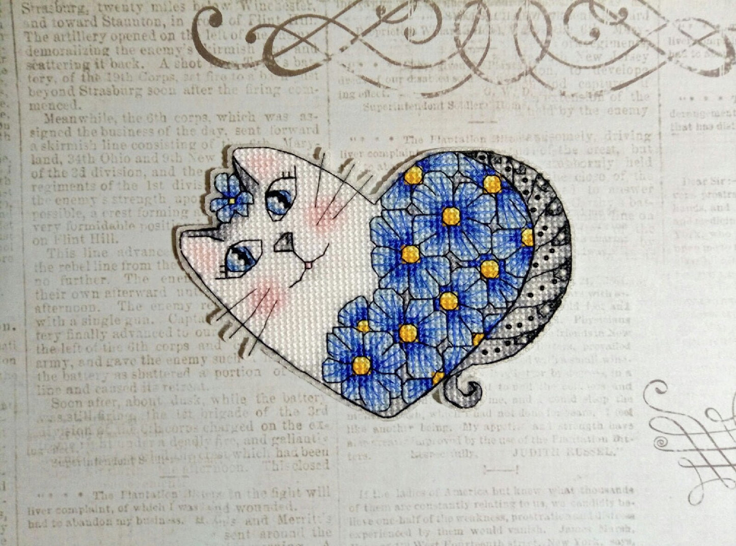 Cross Stitch Pattern Valentine Cats 6-piece Set DMC Chart Embroidery Printable PDF Instant Download