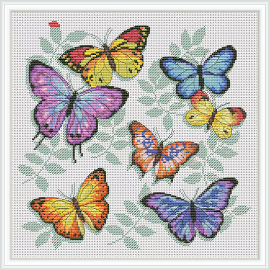 Butterfly Cross Stitch Pattern Scheme Free shipping, Cross Stitch PDF, Insect Cross Stitch Pattern, instant download, flower stitching 352