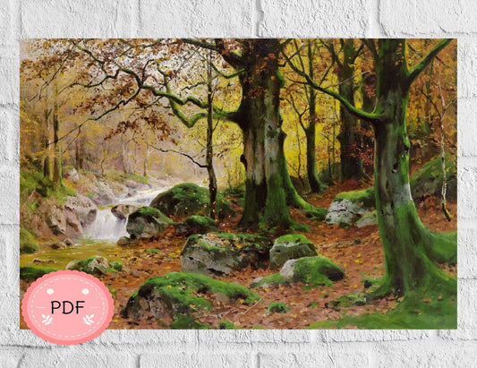 Autumnal Forest Cross Stitch Pattern,X Stitch Chart,Dried Leaves,Pdf ,Instant Download,Full Coverage,Nature Inspired,Seasonal Stitching