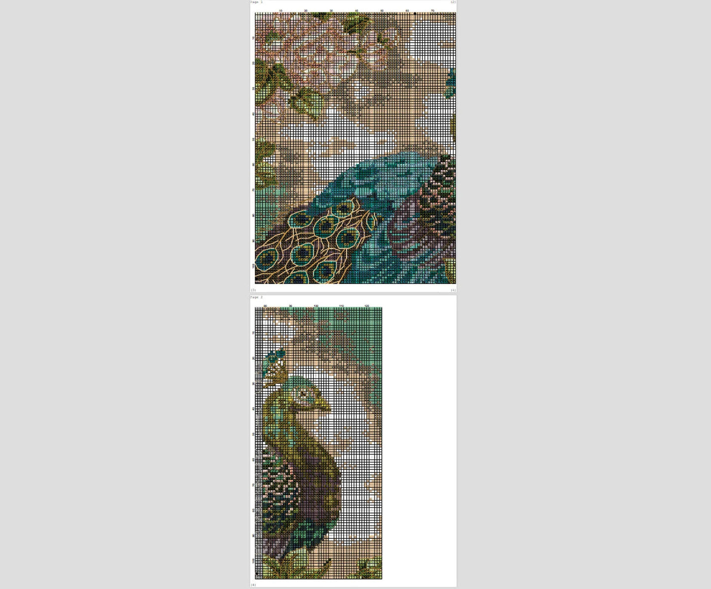 Indian Peacock Cross Stitch Pattern