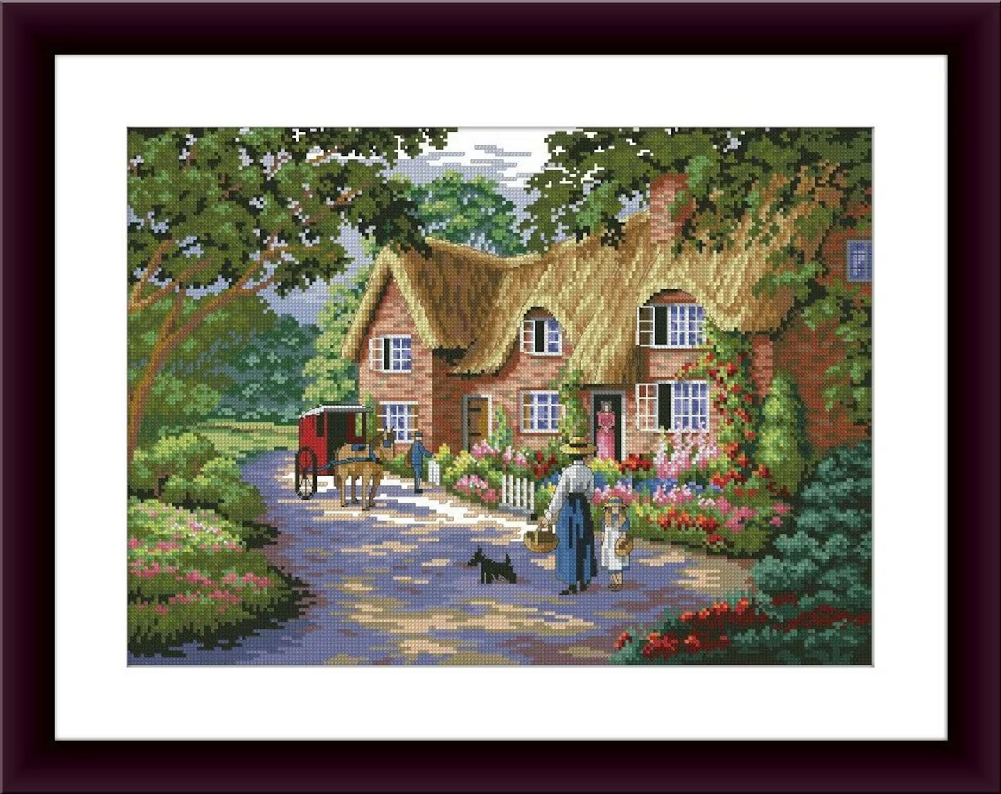 Victorian village Counted cross stitch pdf pattern cottage Digital cross stitch chart city large cross stitch pattern instant download