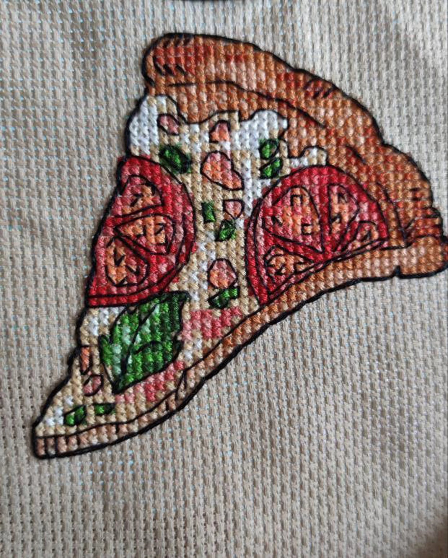Cross Stitch Pattern "Pizza" DMC Chart Needlepoint Embroidery Printable PDF Instant Download