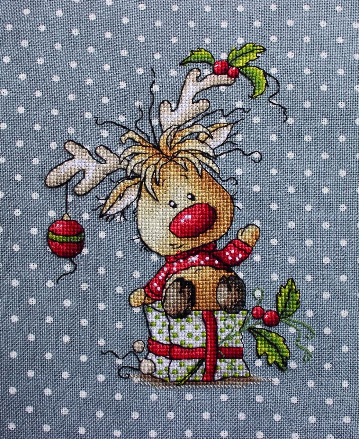 Cross-stitch scheme Christmas deer Embroidery pattern PDF