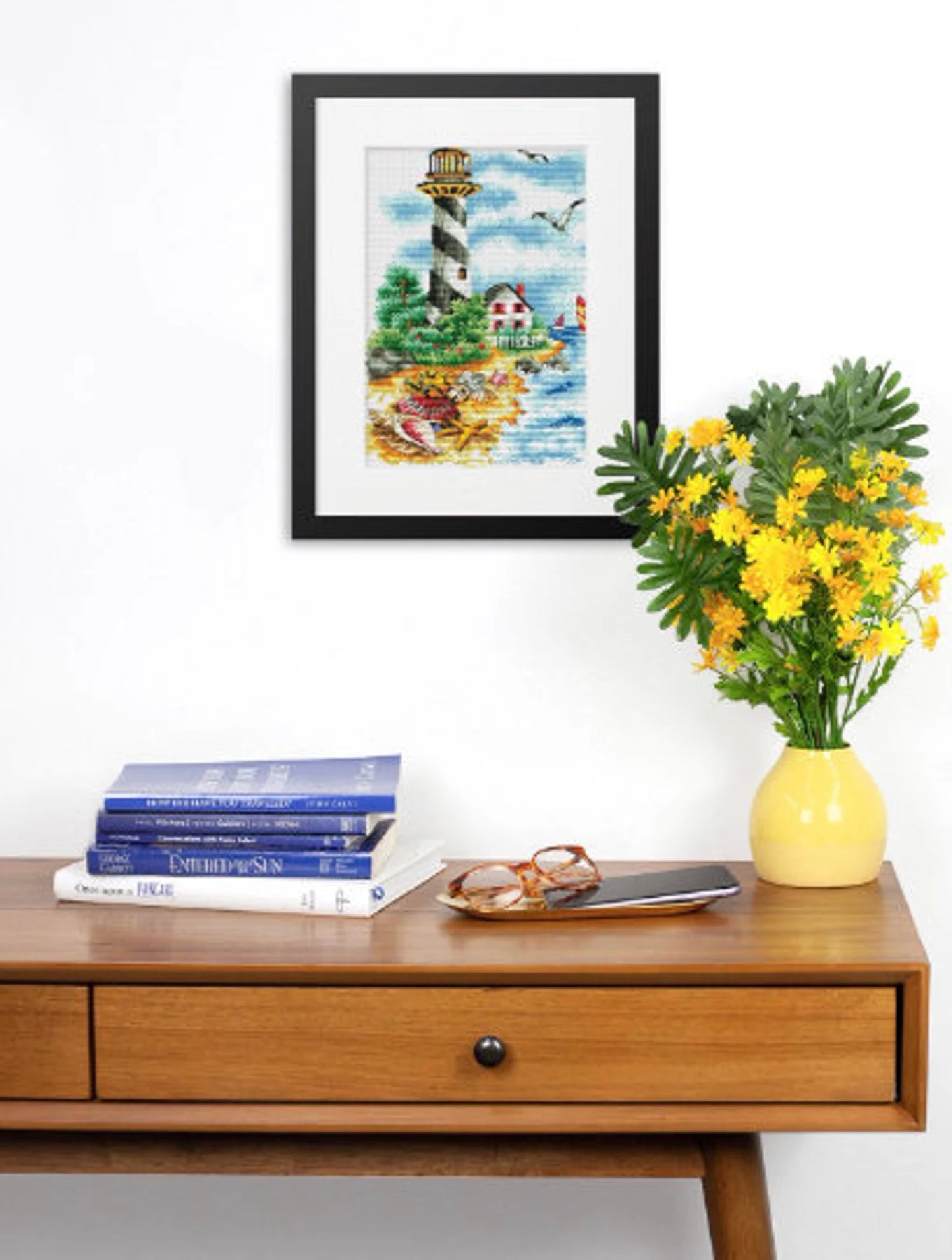 Cross Stitch Pattern - Lighthouse with Sea Treasures -Counted Cross Stitch Design/Instant Digital Download/PDF Files