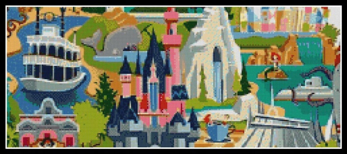 Land Map Cross stitch pattern Tale hero cross stitch Tale hero land map Kids room decoration Nursery decoration Tale cross stitch pattern