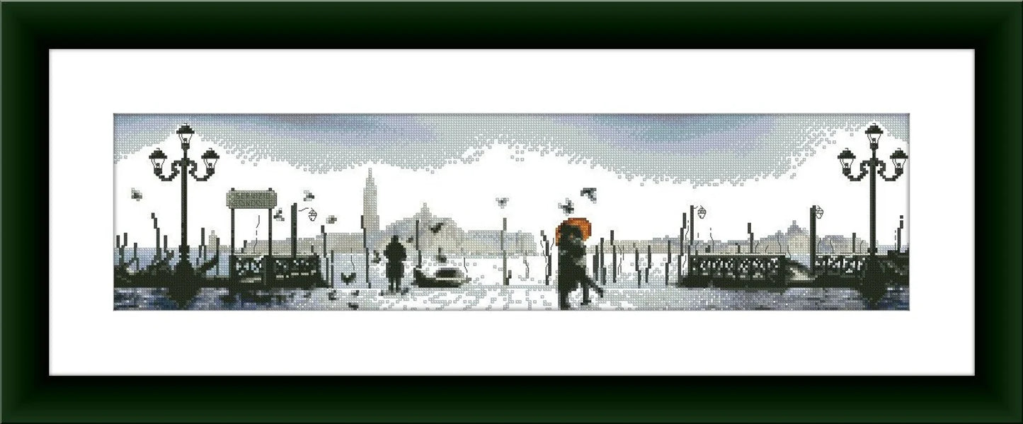 Venice Counted cross stitch pattern İtalian Cityscape Digital cross stitch chart watercolor city cross stitch pattern needlepoint chart