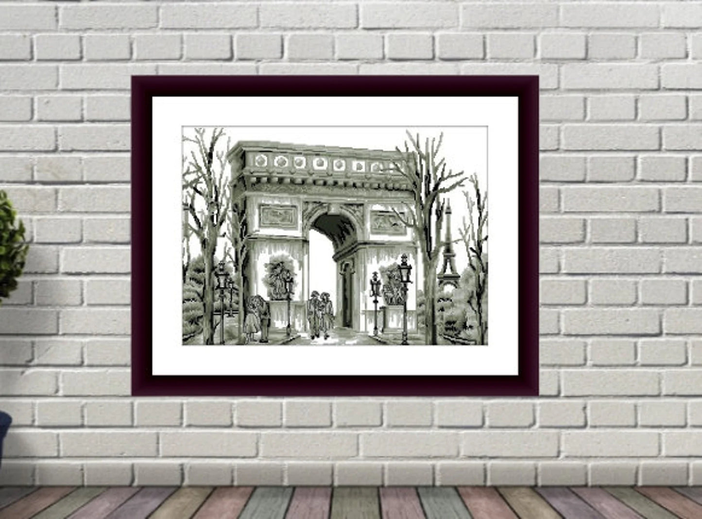 Paris counted cross stitch pdf pattern European city Digital cross stitch chart city cross stitch pattern cafe needlepoint chart