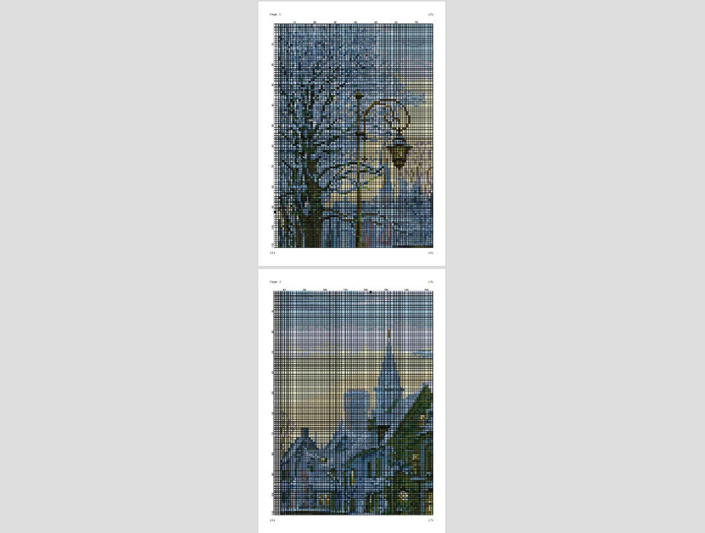 Winter in Fairy Town Cross Stitch Pattern