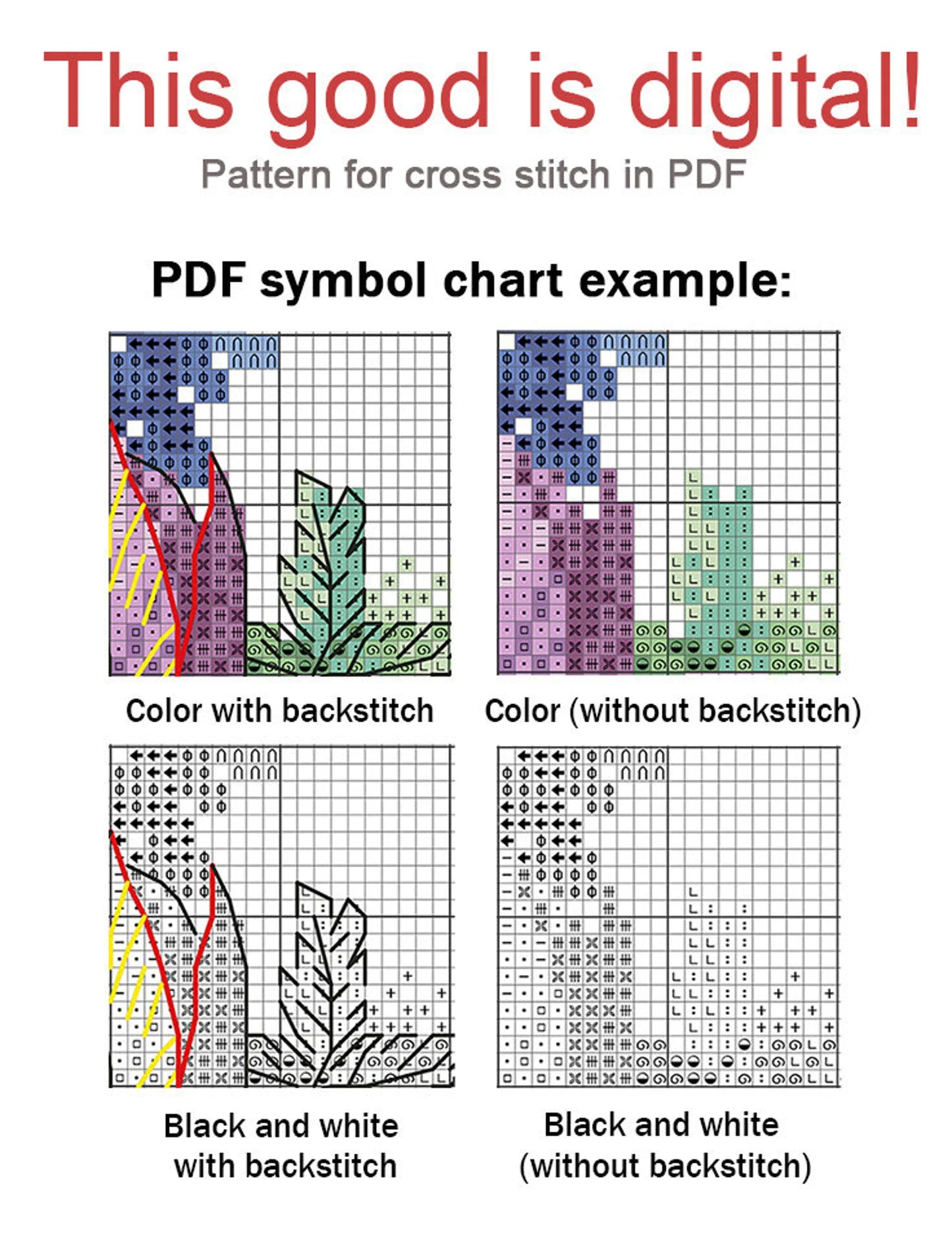 Cross Stitch Pattern Alice's way DMC Chart Printable PDF Instant Download