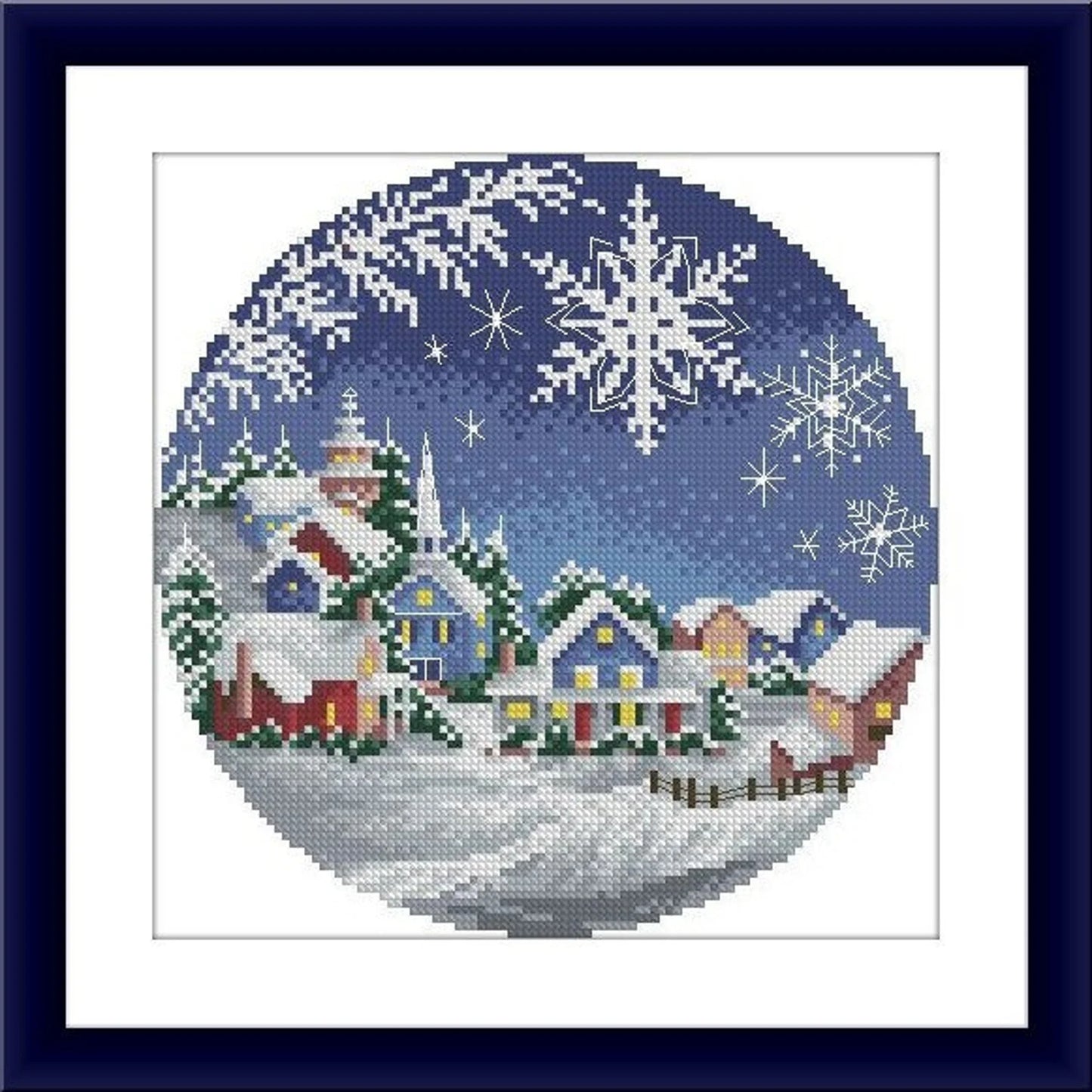 Winter Landscape Counted cross stitch pattern winter landscape Digital cross stitch chart winter woodland PDF christmas cross stitch pattern