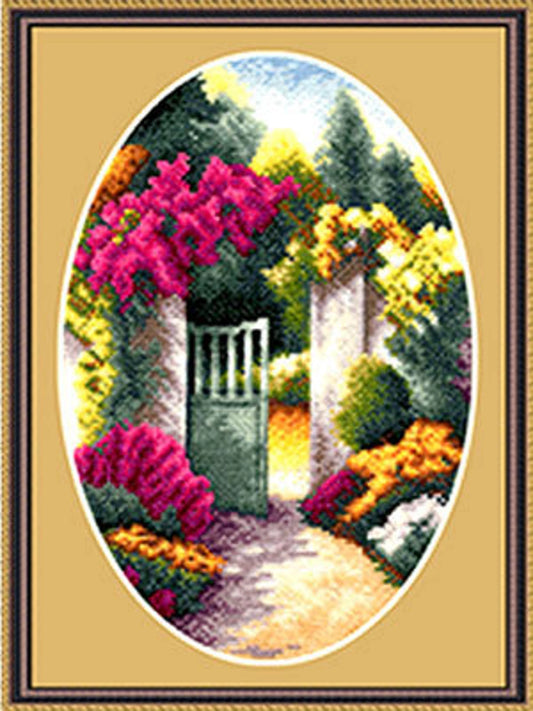 Blooming garden Counted cross stitch pdf pattern cottage Digital cross stitch chart gardening chart cross stitch pattern