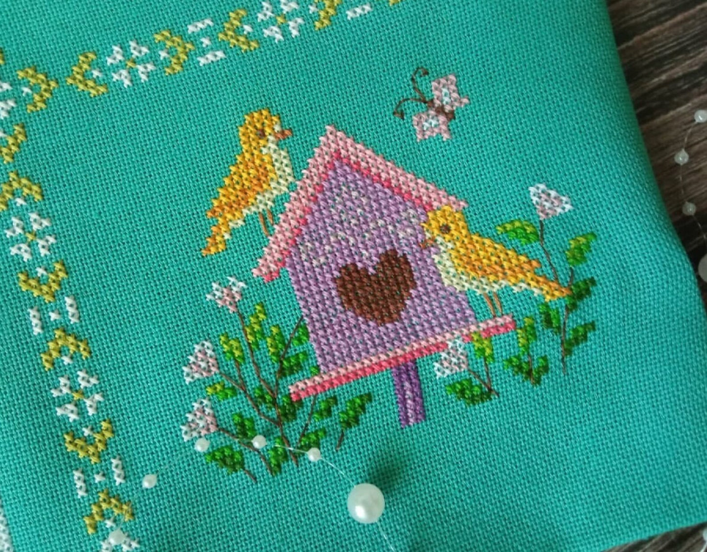 Cross Stitch Pattern "Little yellow bird: the fourth story" DMC Chart Embroidery Printable PDF Instant Download