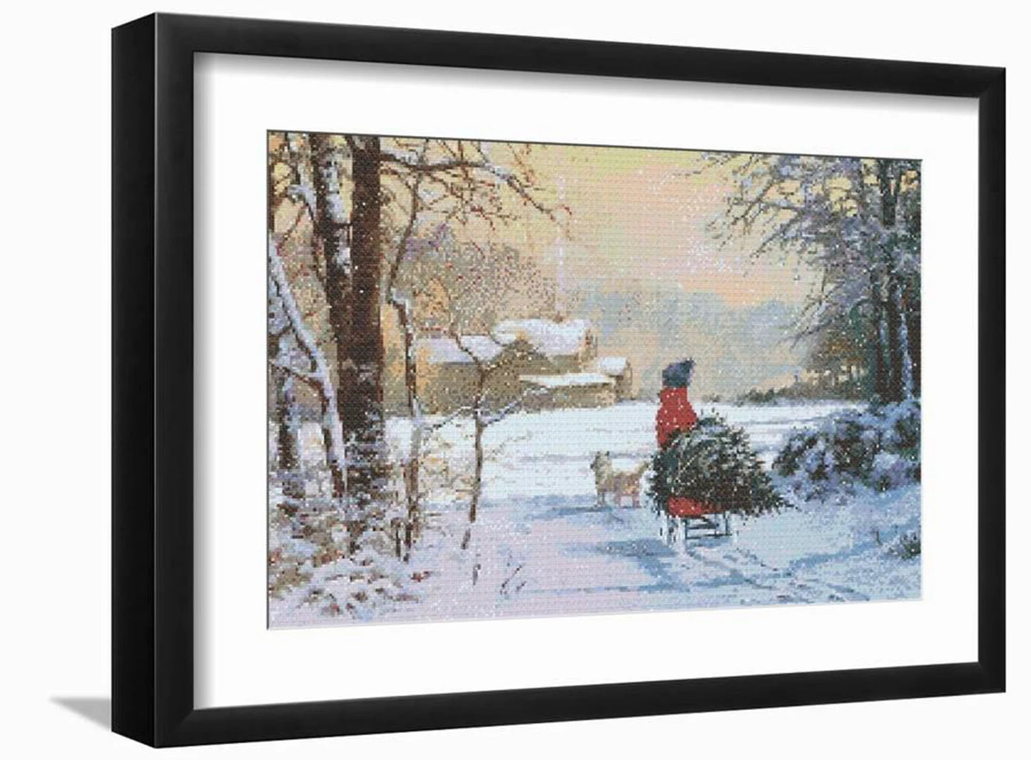 Winter Landscape PDF Counted Cross Stitch Pattern, Snowscape Digital Cross Stitch Chart, Winter Woodland PDF, Four Seasons Cross Stitch PDF