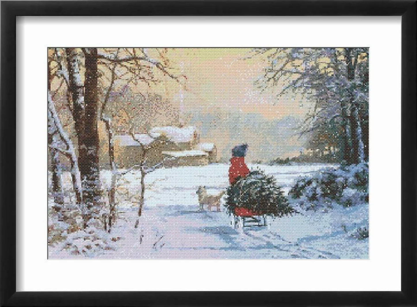 Winter Landscape PDF Counted Cross Stitch Pattern, Snowscape Digital Cross Stitch Chart, Winter Woodland PDF, Four Seasons Cross Stitch PDF