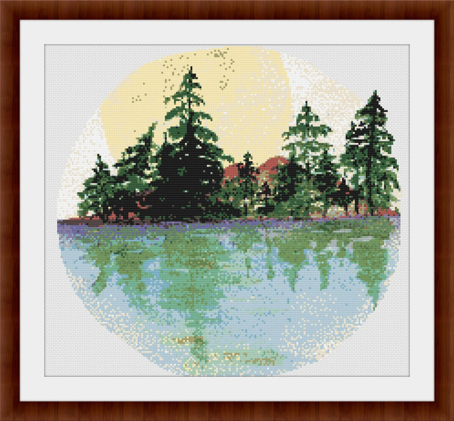 Watercolor Summer Sea Landscape Counted Cross Stitch PDF Pattern, Summer Seascape Cross Stitch Pattern, Instant Download PDF Pattern