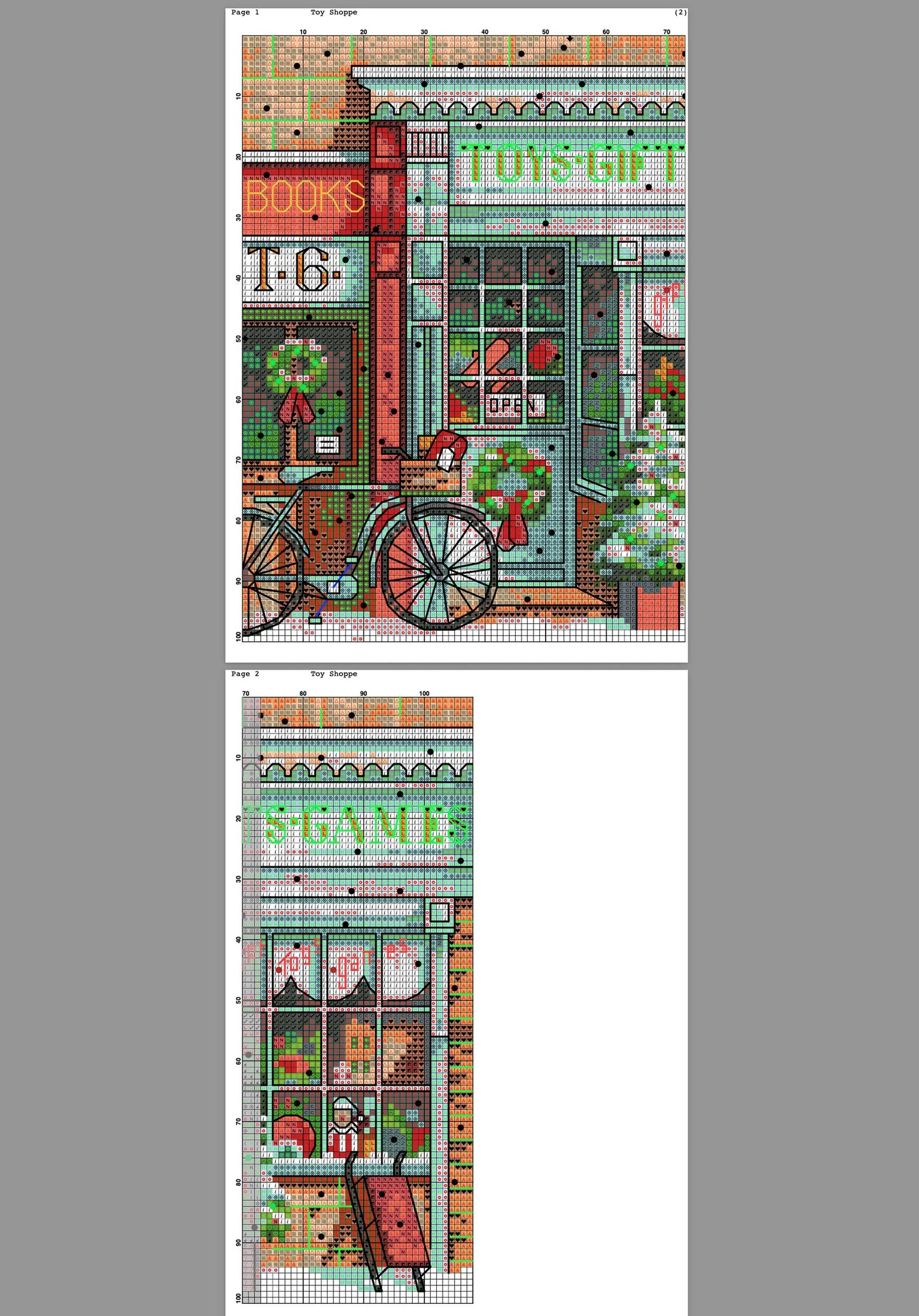 Toy Shoppe Cross Stitch Pattern
