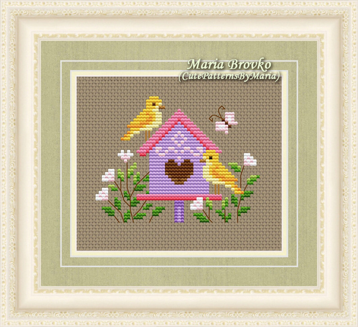 Cross Stitch Pattern "Little yellow bird: the fourth story" DMC Chart Embroidery Printable PDF Instant Download