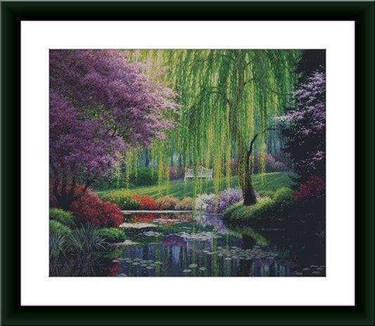 Garden landscape Counted cross stitch pdf pattern cottage Digital cross stitch chart city large cross stitch pattern instant download