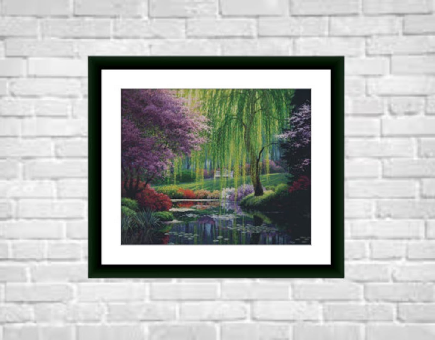 Garden landscape Counted cross stitch pdf pattern cottage Digital cross stitch chart city large cross stitch pattern instant download
