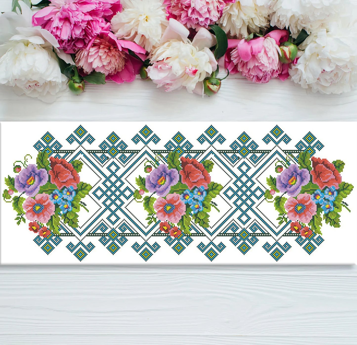Tablecloth Cross Stitch Pattern DIY Kitchen Table Runner Cross Stitch Pattern Kitchen Decor Hand Embroidery Chart Counted cross stitch PDF