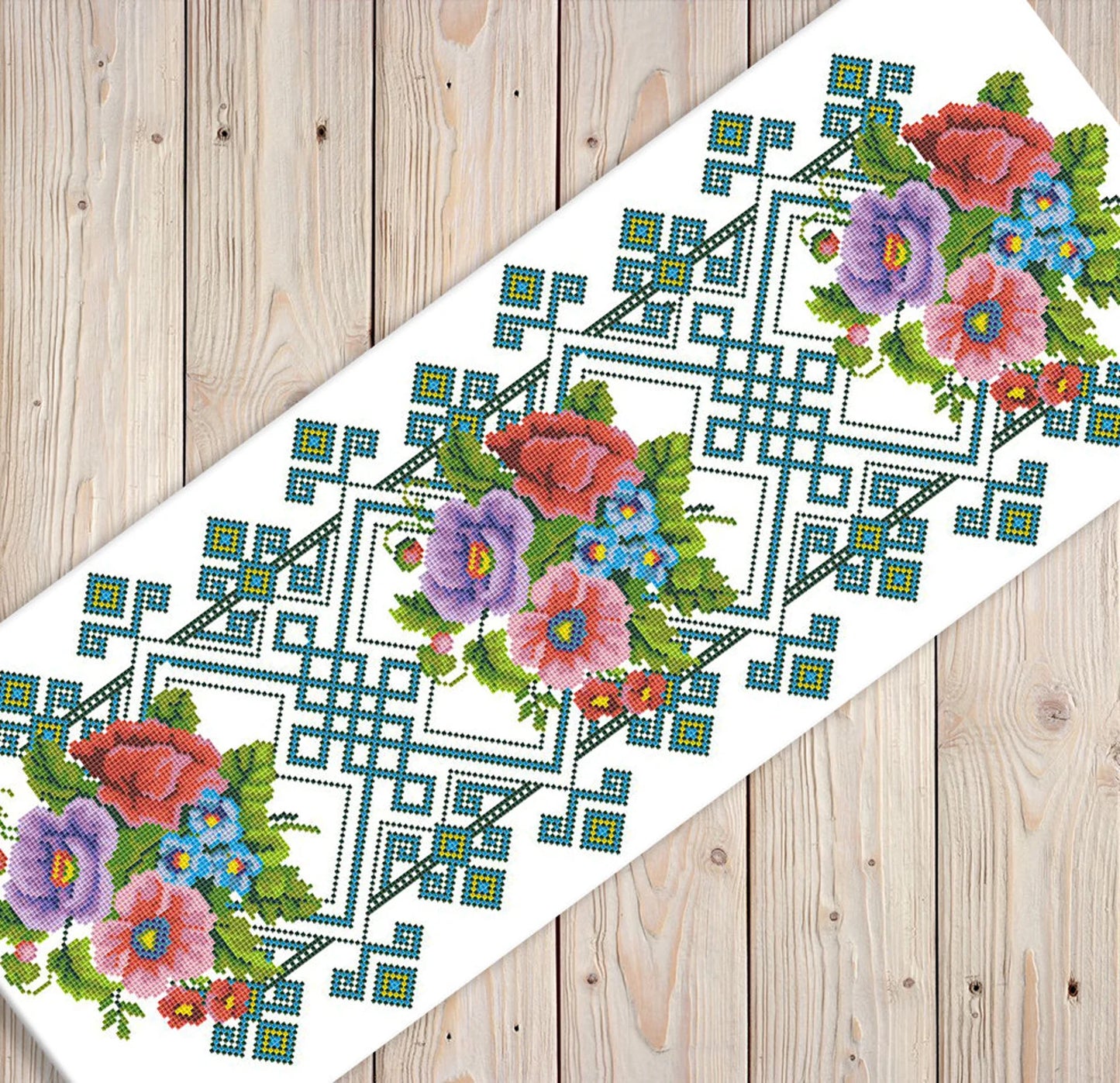 Tablecloth Cross Stitch Pattern DIY Kitchen Table Runner Cross Stitch Pattern Kitchen Decor Hand Embroidery Chart Counted cross stitch PDF