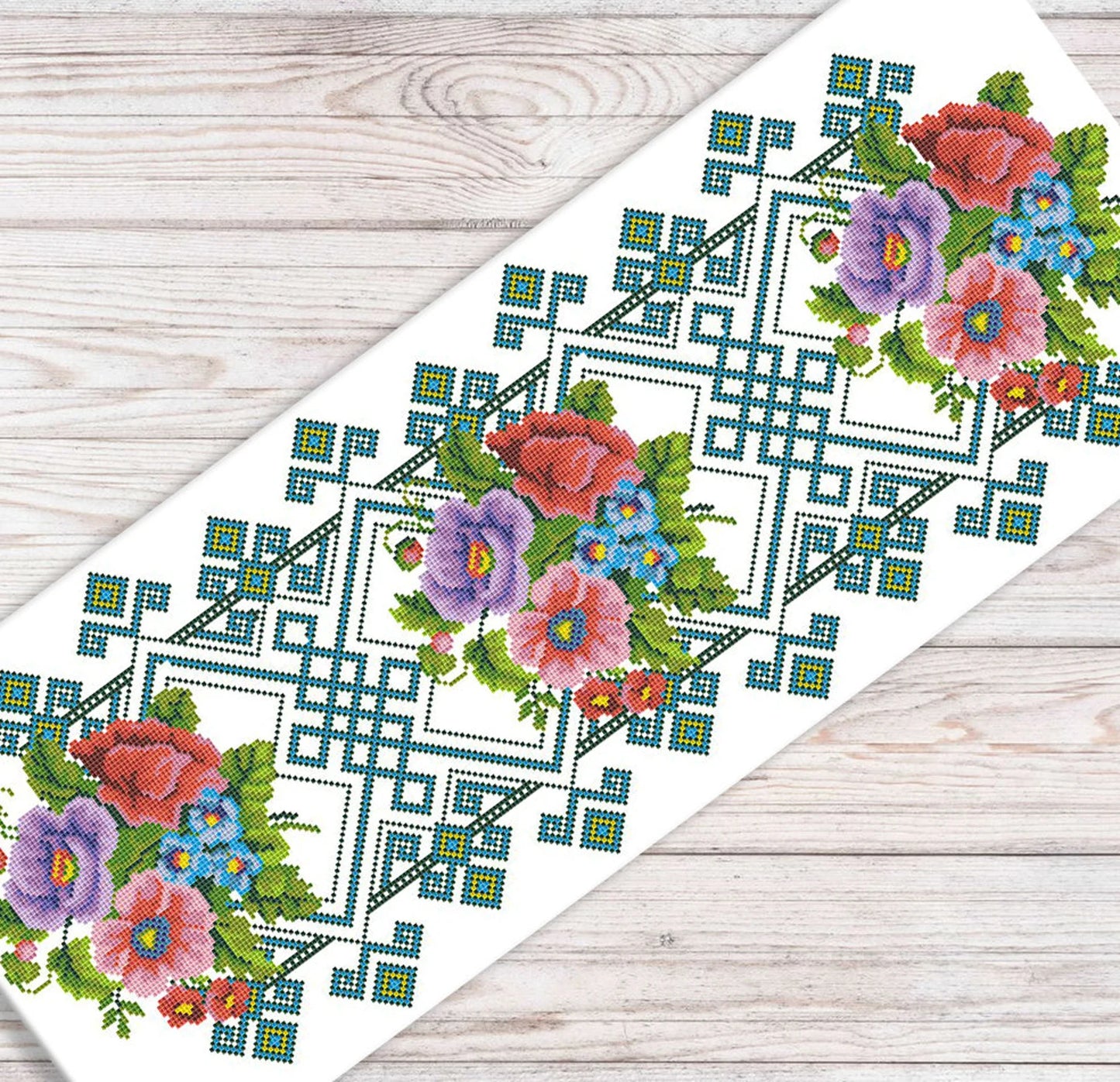 Tablecloth Cross Stitch Pattern DIY Kitchen Table Runner Cross Stitch Pattern Kitchen Decor Hand Embroidery Chart Counted cross stitch PDF
