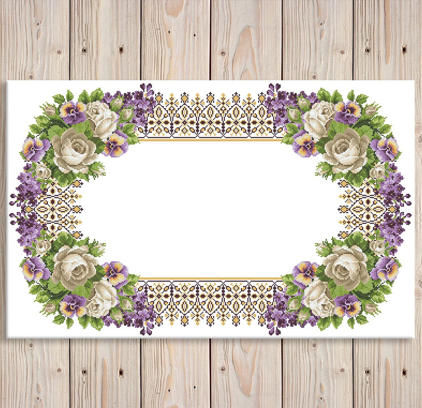 Tablecloth with roses Cross Stitch Pattern Kitchen Table Runner Cross Stitch Pattern Kitchen Decor Hand Embroidery Counted cross stitch