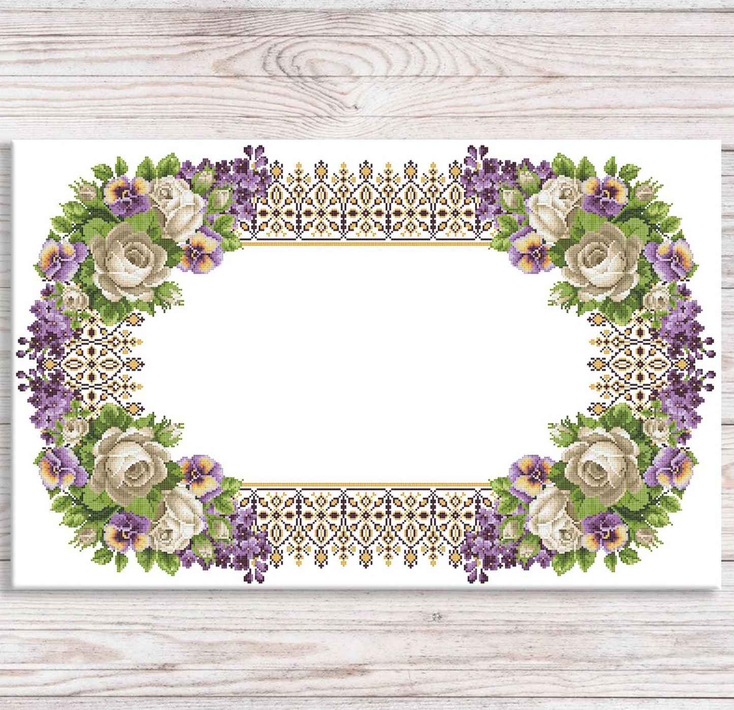 Tablecloth with roses Cross Stitch Pattern Kitchen Table Runner Cross Stitch Pattern Kitchen Decor Hand Embroidery Counted cross stitch