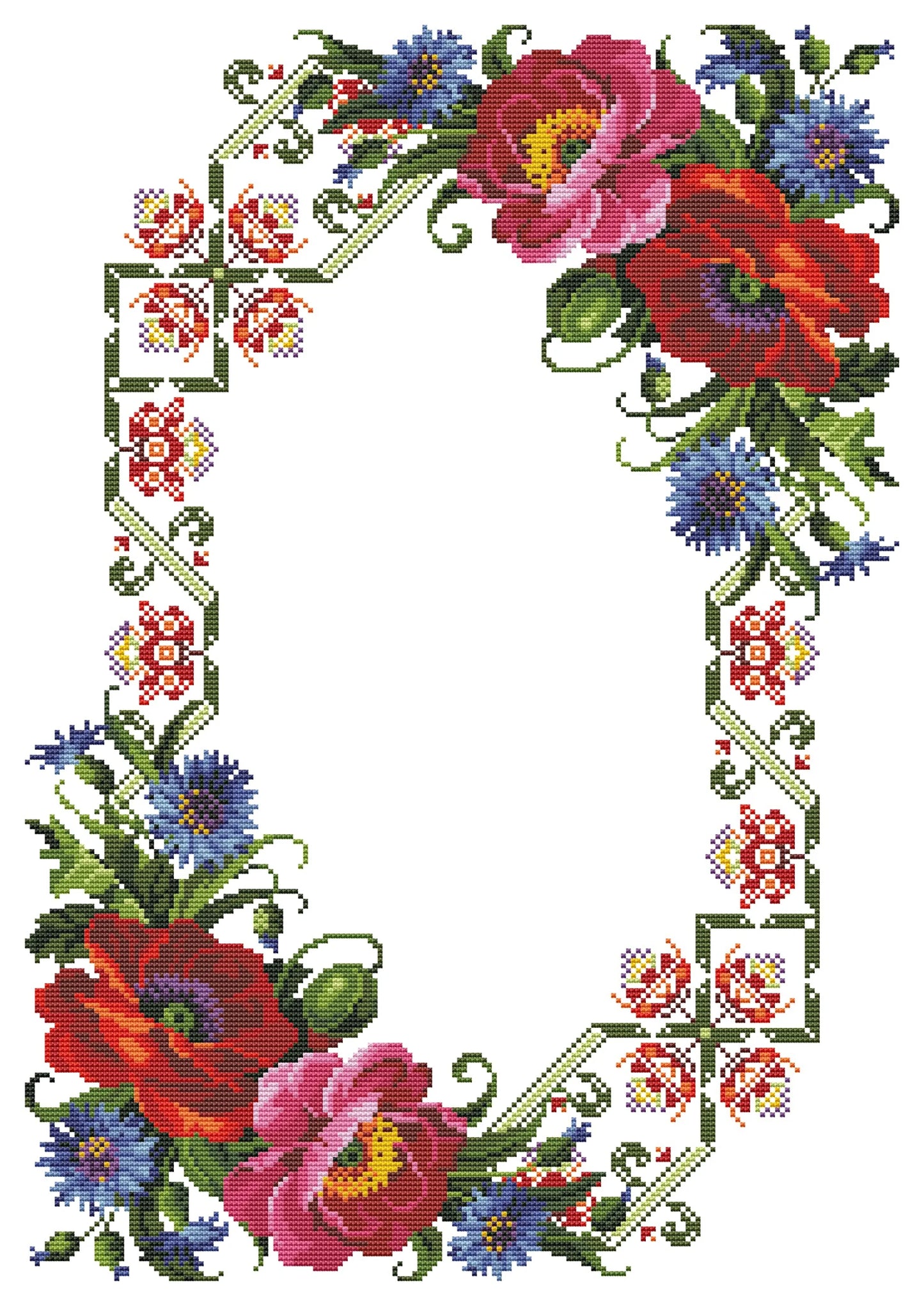 Tablecloth with red roses Cross Stitch Pattern Kitchen Table Runner Cross Stitch Pattern Kitchen Decor Hand Embroidery Counted cross stitch