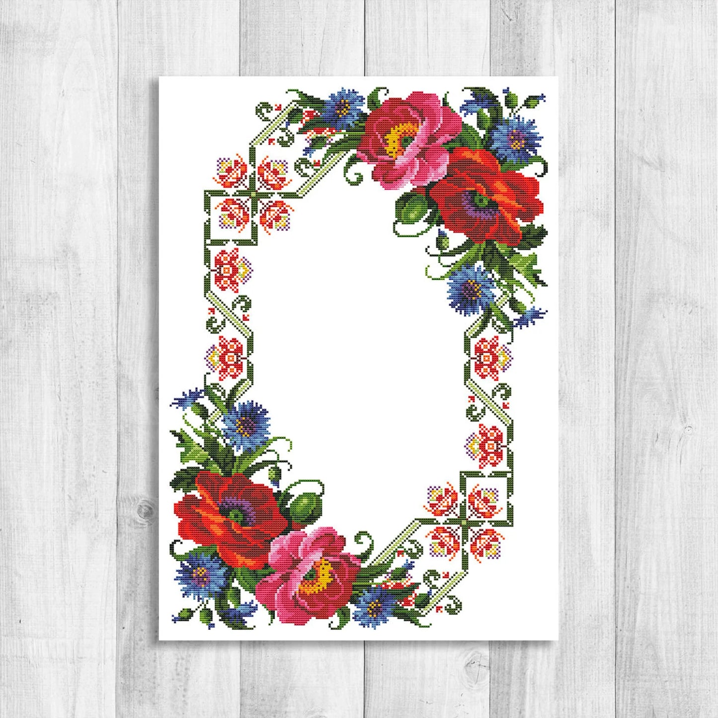 Tablecloth with red roses Cross Stitch Pattern Kitchen Table Runner Cross Stitch Pattern Kitchen Decor Hand Embroidery Counted cross stitch