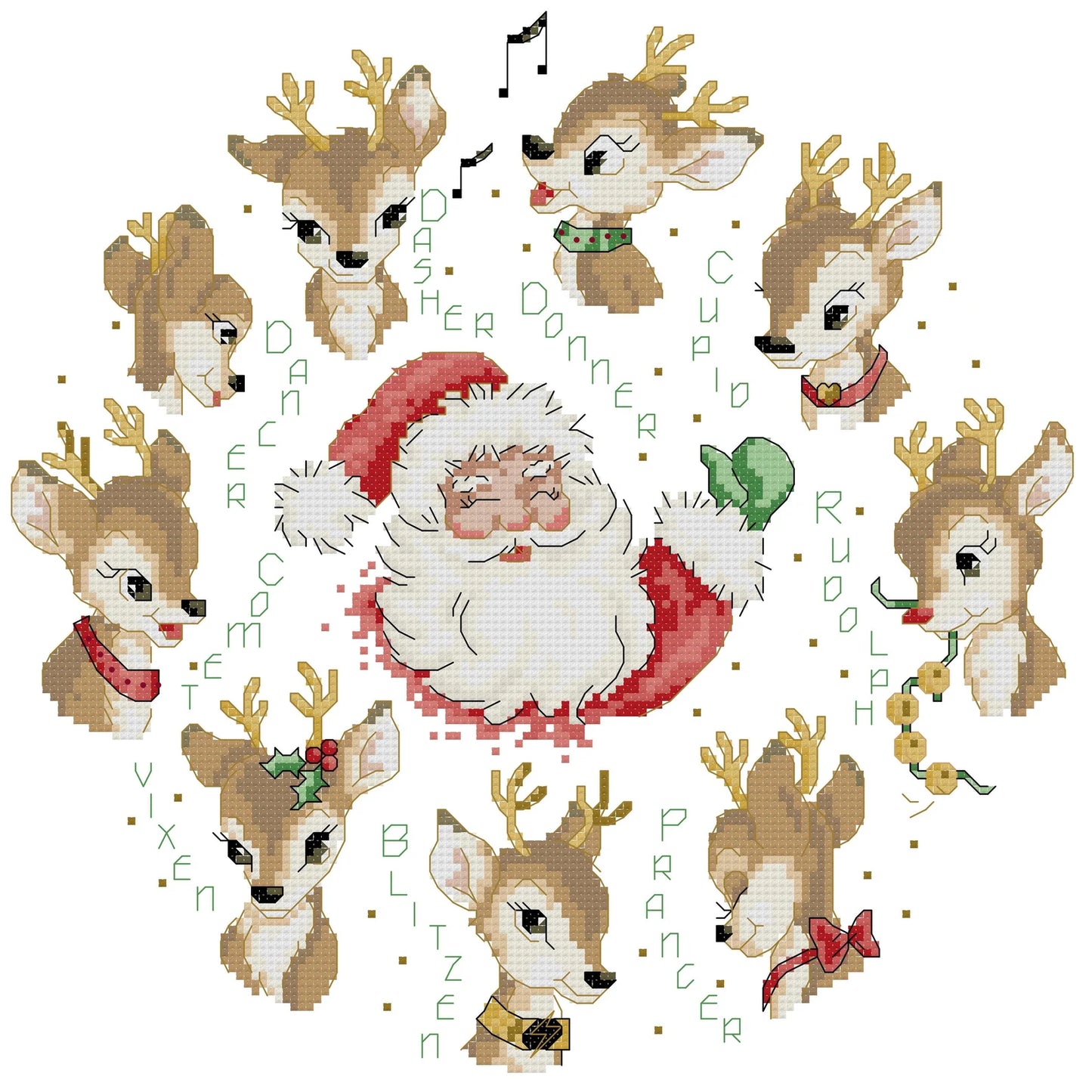 PDF tutorial for "Santa's Reindeer" cross stitch