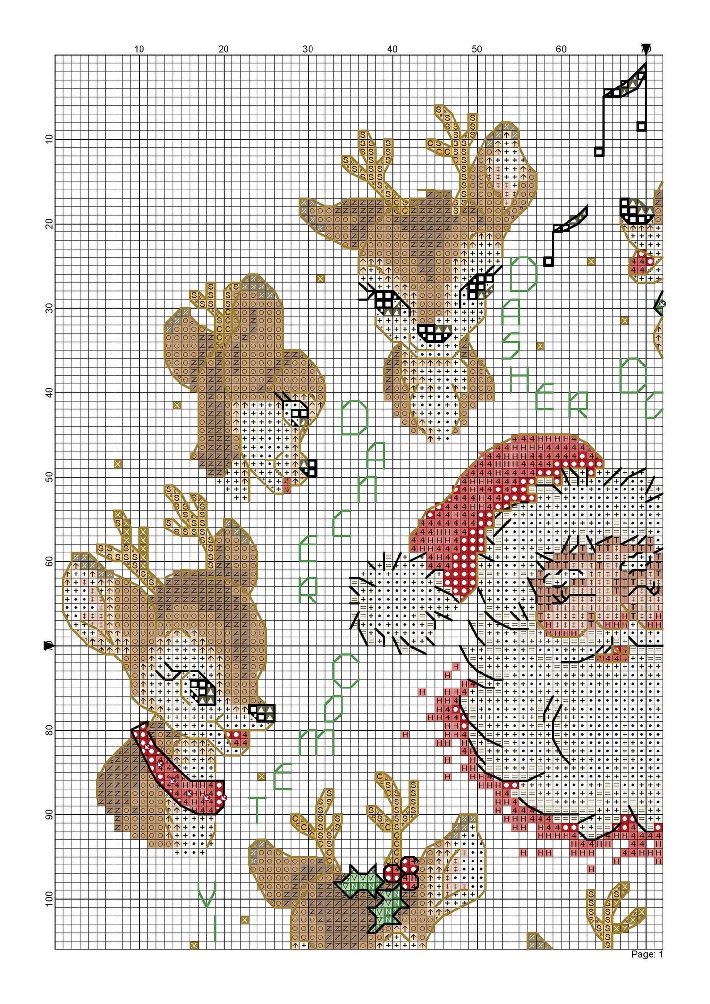 PDF tutorial for "Santa's Reindeer" cross stitch