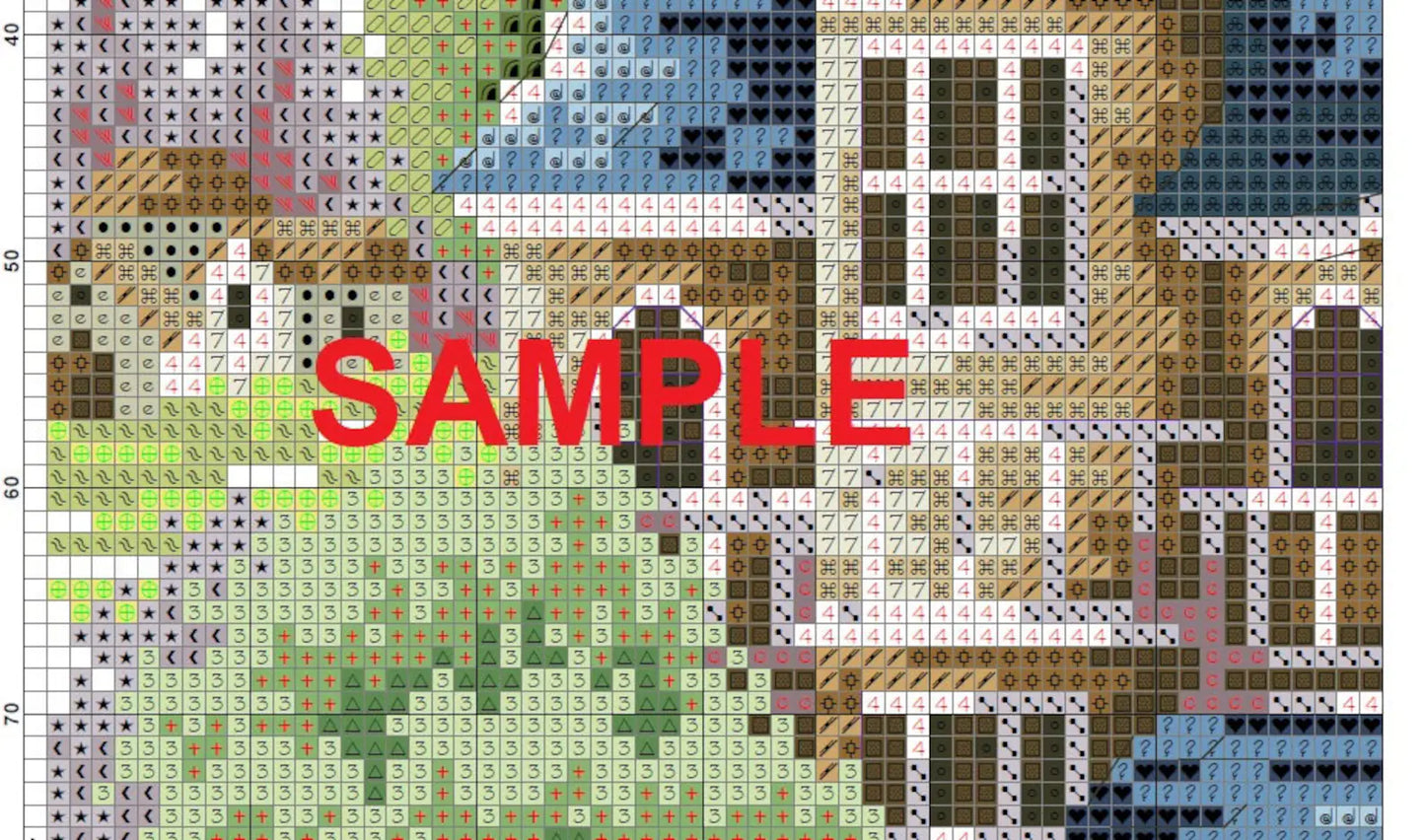 Village Cross Stitch Pattern,Green Village,Victorian Style,Counted cross stitch,Pattern Keeper,Pdf,Instant Download