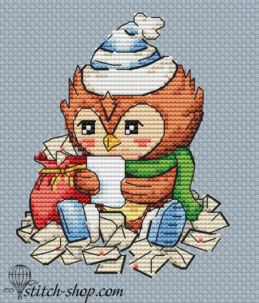 Cross-stitch scheme New Year letters Embroidery pattern PDF