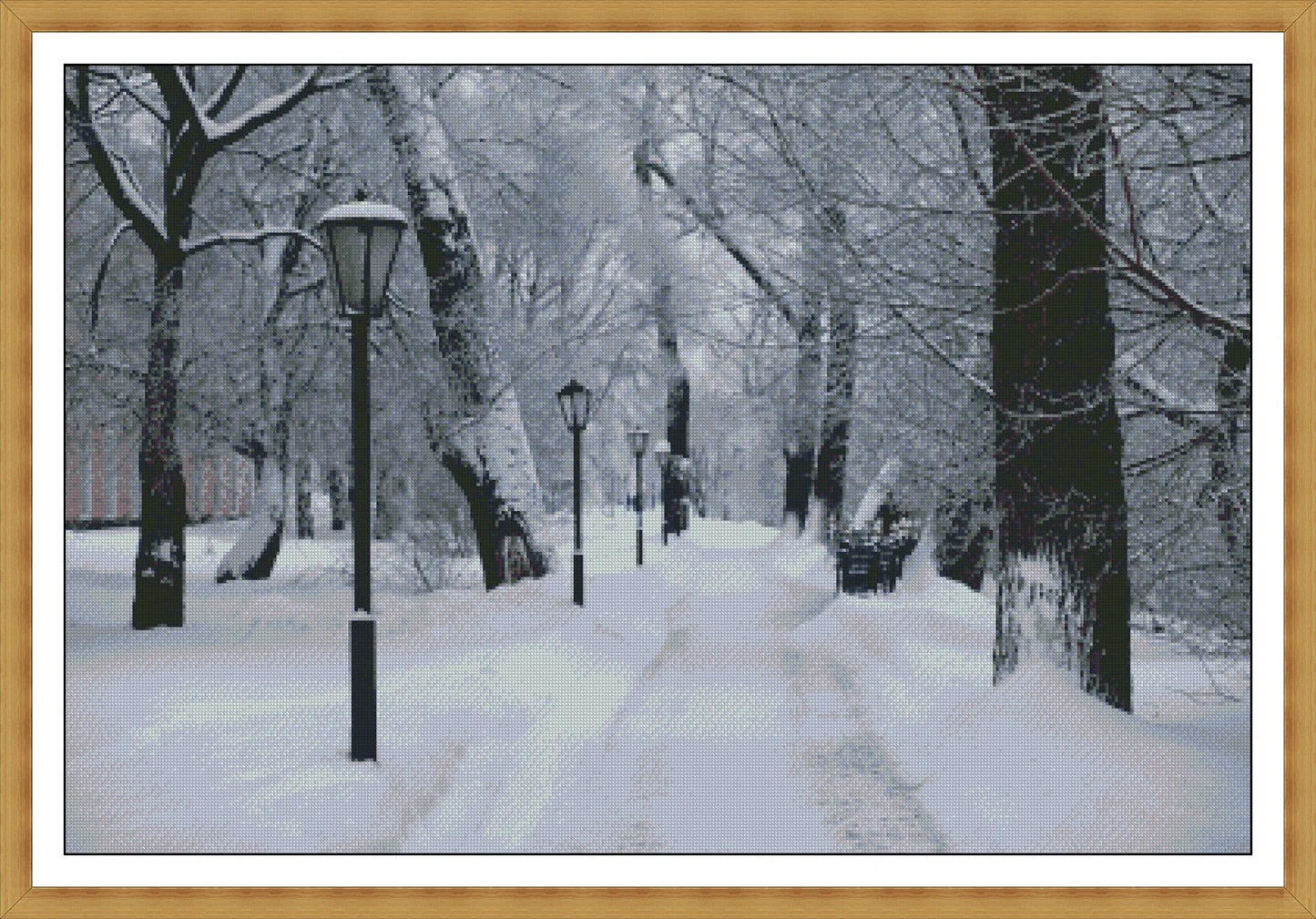 Cross Stitch Pattern,Winter Forest Landscape,Wild Life,Snowy Mountain,Nature X Stitch Chart,Snowy Park,Winter Vibes,Full Coverage,Pdf