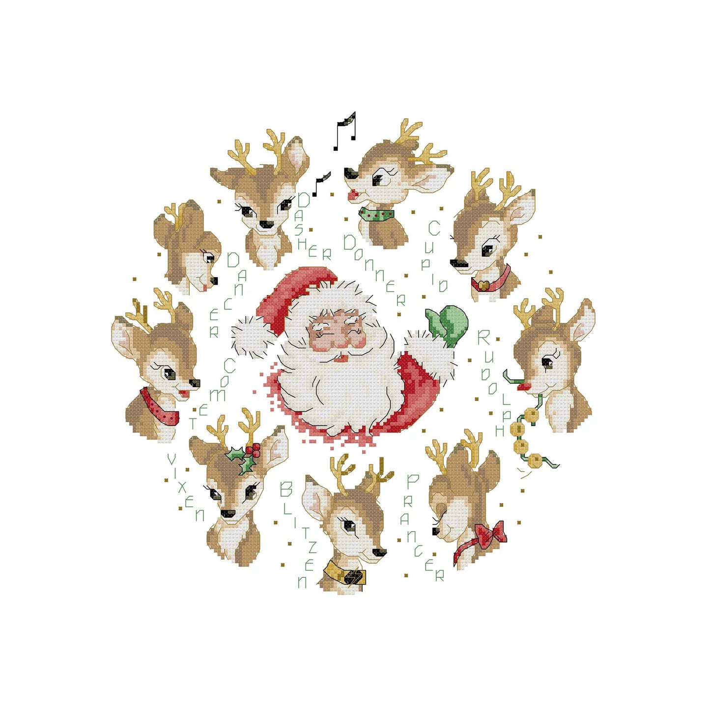 PDF tutorial for "Santa's Reindeer" cross stitch