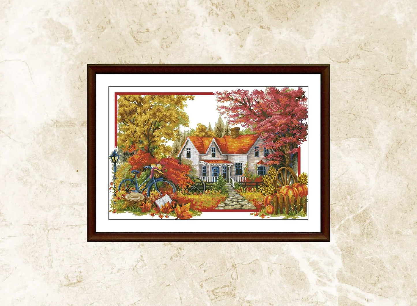 Cross Stitch Pattern,Autumn Village,Victorian Style,Summer Cotage,Pattern Keeper,xstitch,Pdf,Instant Download