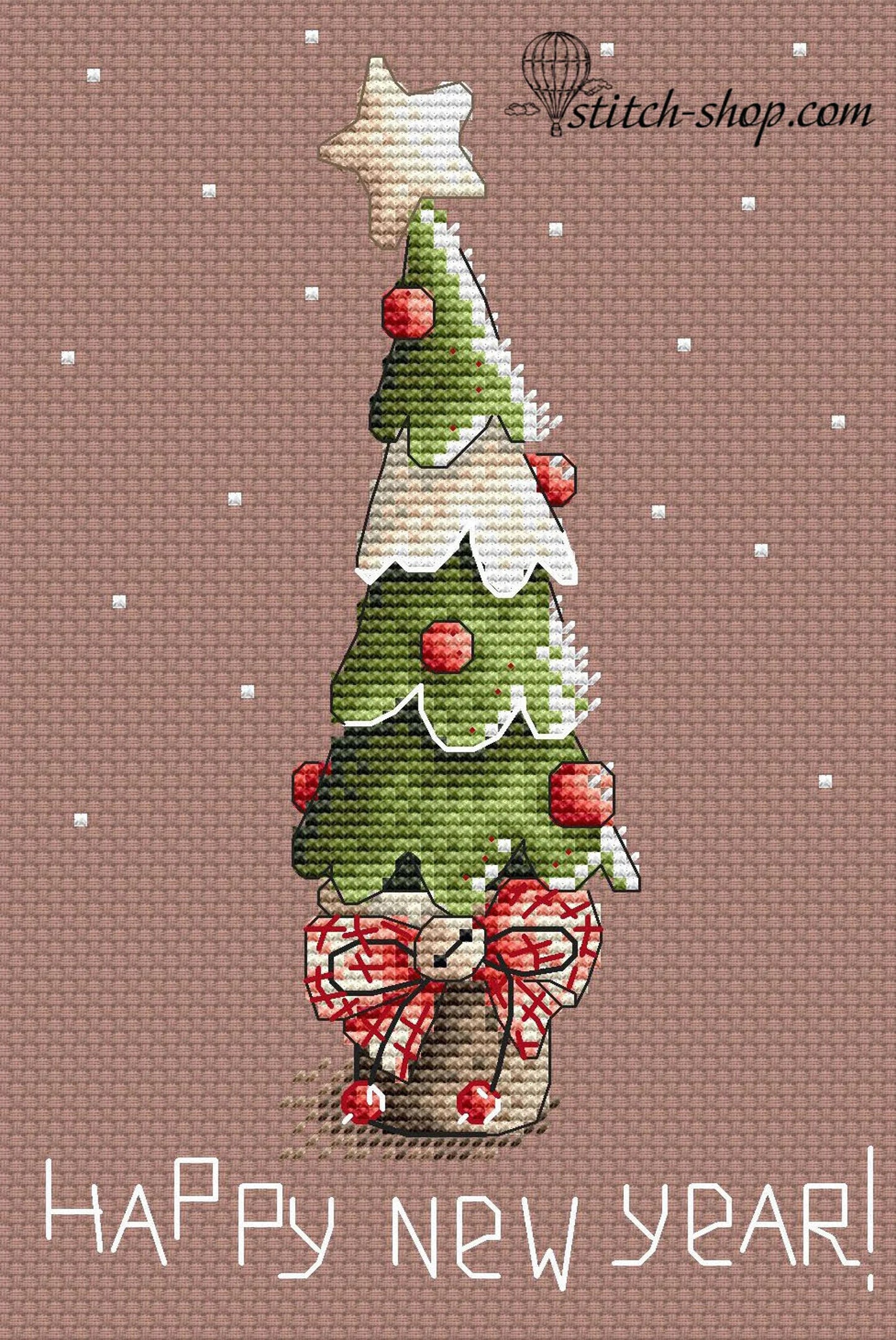 Cross-stitch scheme Happy New Year Embroidery pattern PDF