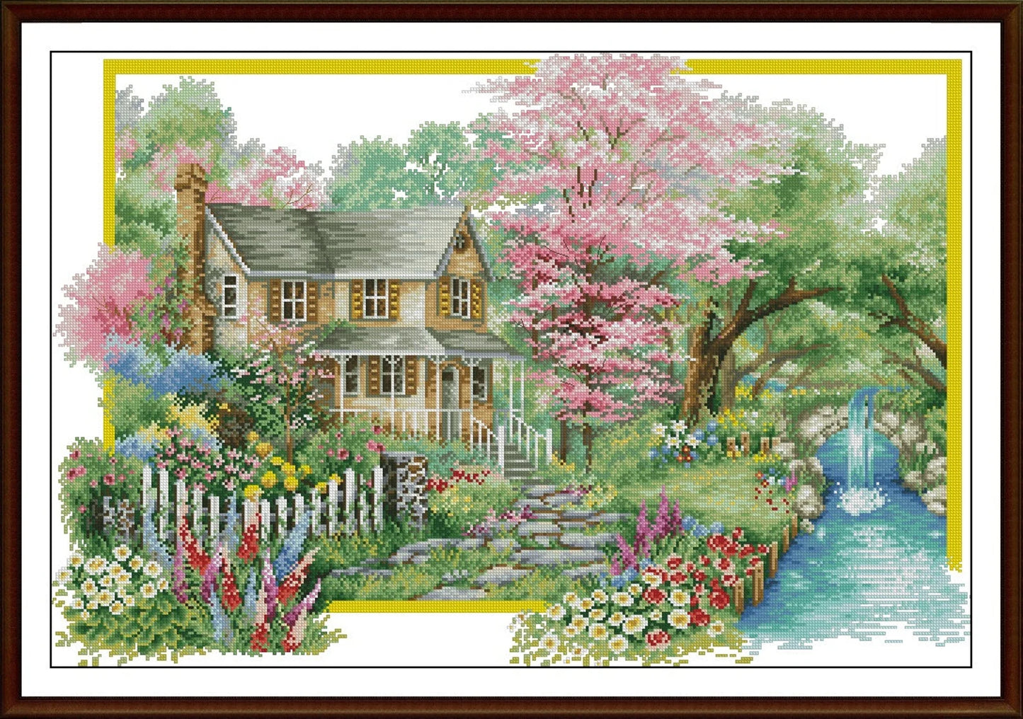 Village Cross Stitch Pattern,Spring Village,Victorian Style,Spring Cotage,Pattern Keeper,xstitxh,Embroidery,Pdf,Instant Download
