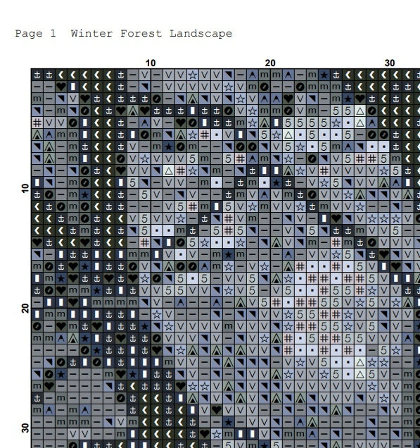 Cross Stitch Pattern,Winter Forest Landscape,Wild Life,Snowy Mountain,Nature X Stitch Chart,Snowy Park,Winter Vibes,Full Coverage,Pdf