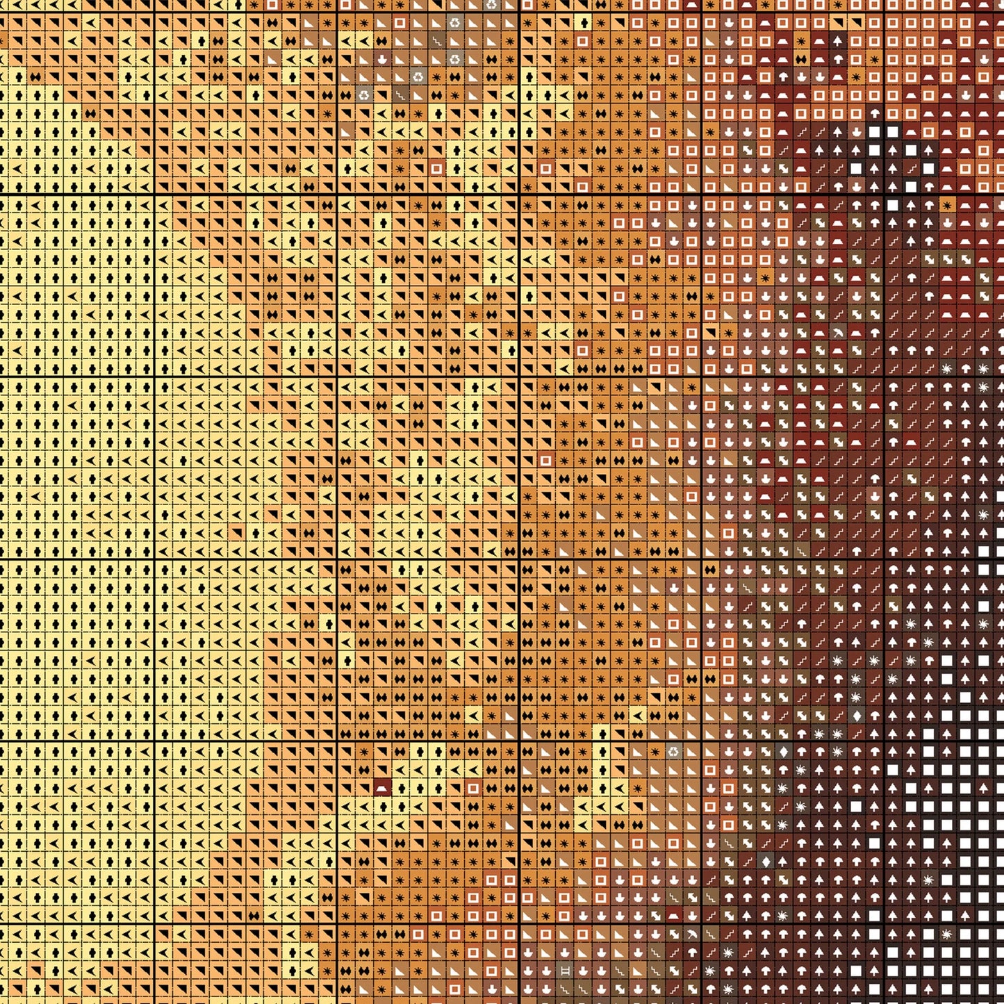 Celestian Sun Cross Stitch Pattern | Vintage Galaxy Cross Stitch Chart Download | Large Space Counted Cross Stitch PDF