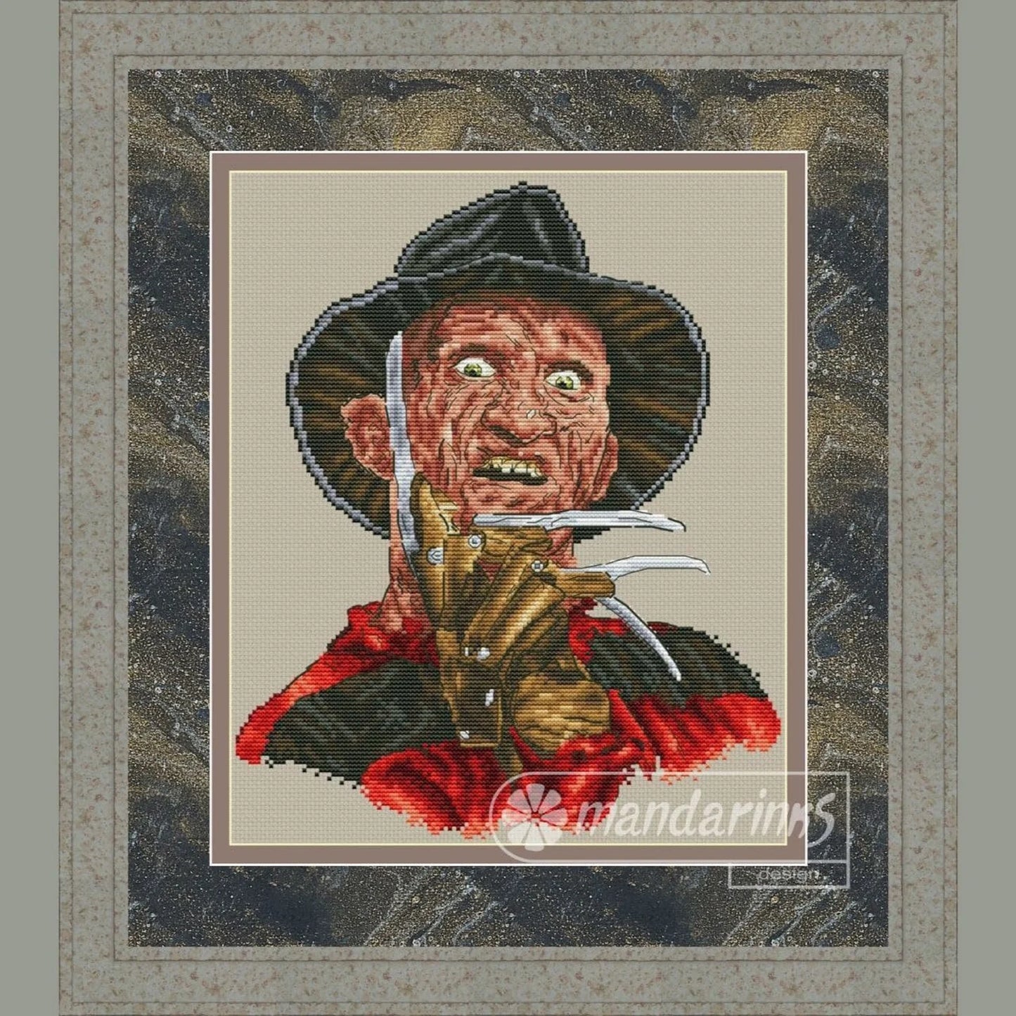 Freddie Krueger Digital Cross Stitch Pattern Chart Embroidery Instant Download